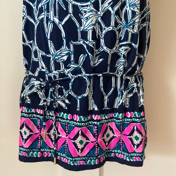 Lilly Pulitzer Adley Tank Top Tunic Lucky Bamboo Engineered in High Tide Sz XXS - Picture 5 of 13